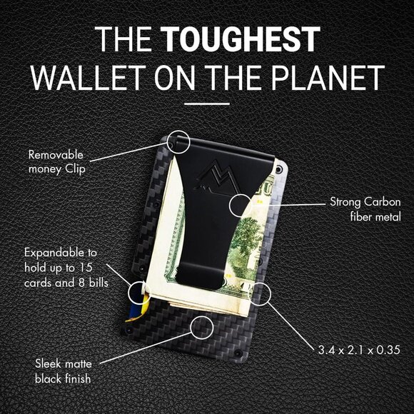 Minimalist Wallet for Men Slim RFID Blocking Wallet Scratch Resistant Matte - Picture 4 of 7
